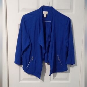 Chico's Blue Open Front Cardigan